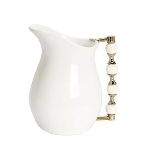 Elegant White Pitcher with Gold Accents